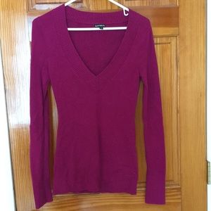 Express Purple V-neck Sweater - Medium